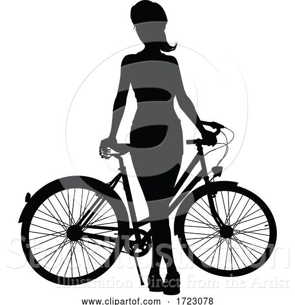 Vector Illustration of Bike and Bicyclist Silhouette