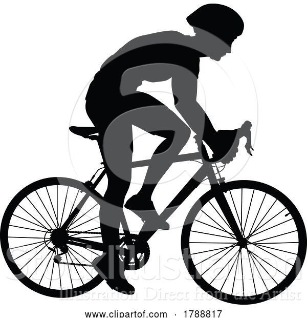 Vector Illustration of Bike and Bicyclist Silhouette