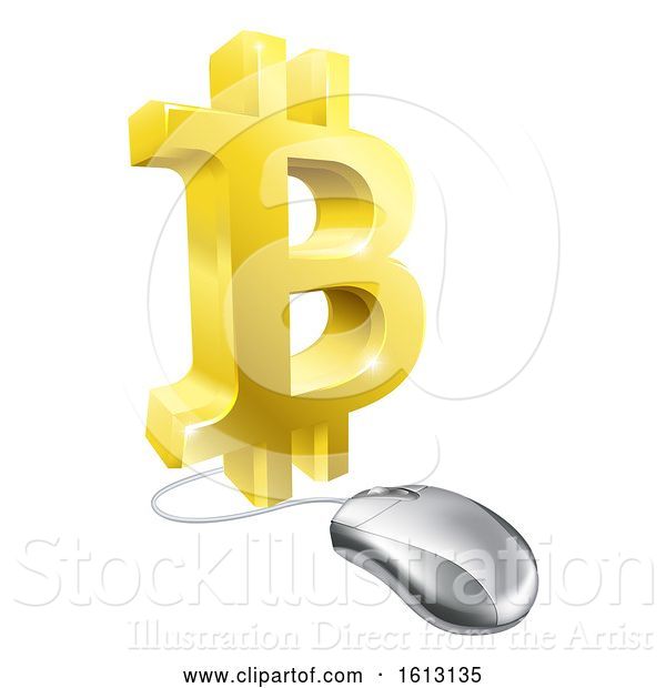 Vector Illustration of Bitcoin Computer Mouse Concept