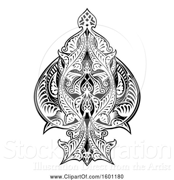 Vector Illustration of Black and White Ace of Spades Design