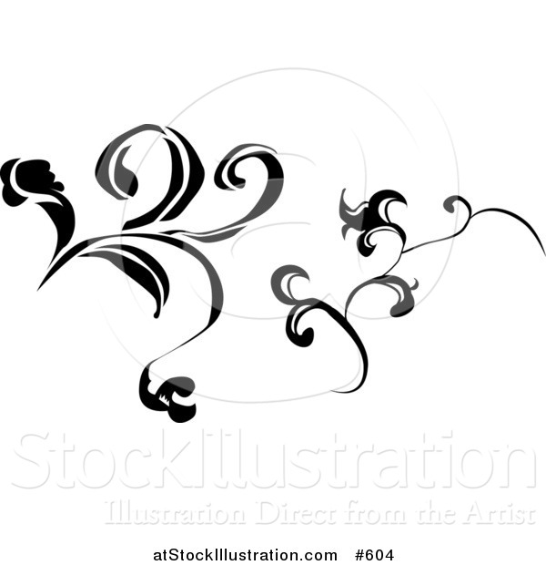 Vector Illustration of Black and White Design Elements