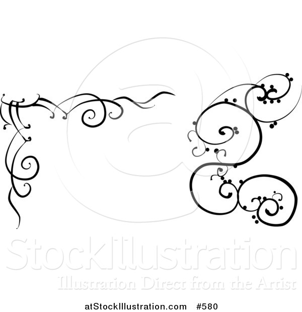 Vector Illustration of Black and White Swirl Designs