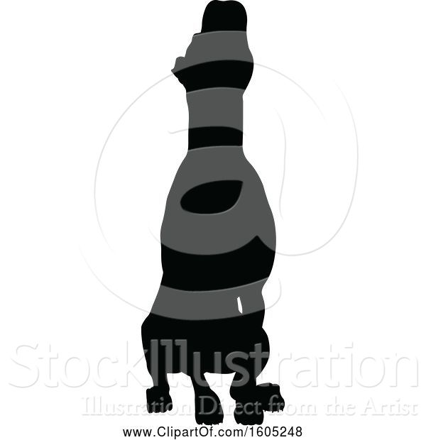 Vector Illustration of Black Silhouetted Dog Sitting