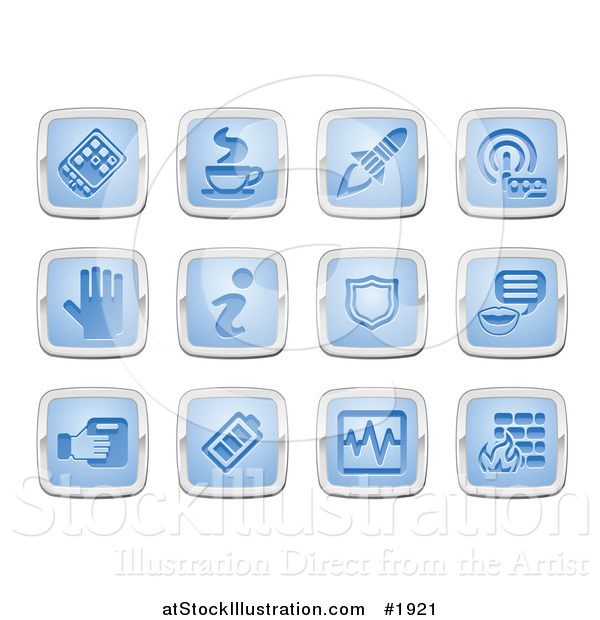 Vector Illustration of Blue and Silver Application Icons