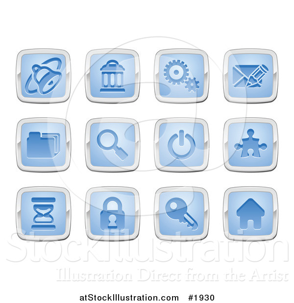 Vector Illustration of Blue and Silver Internet Icons