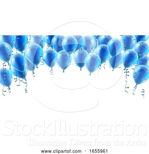 Vector Illustration of Blue Party Balloons Background