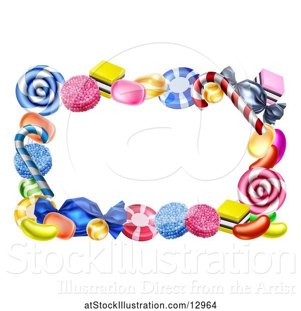 Vector Illustration of Border of Candies