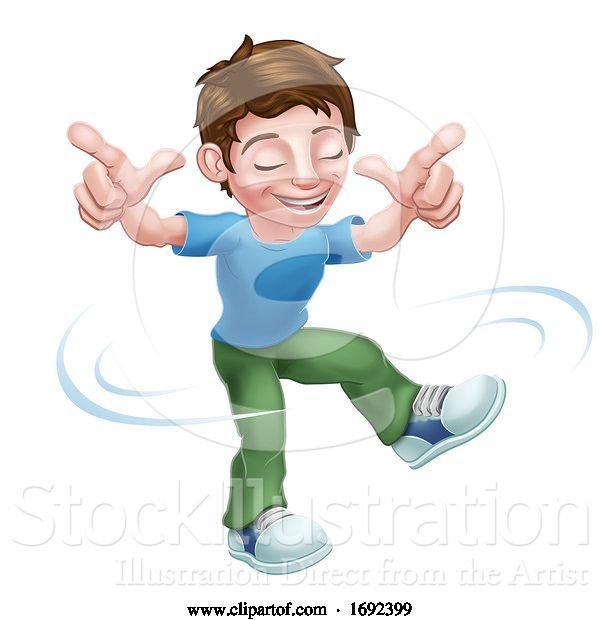 Vector Illustration of Boy Kid Child Character Dancing