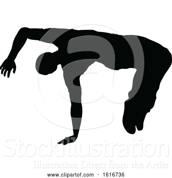 Vector Illustration of Break Dancer Silhouette