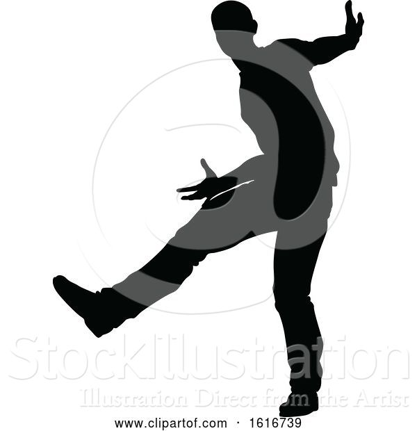 Vector Illustration of Break Dancer Silhouette