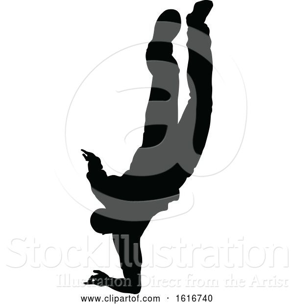 Vector Illustration of Break Dancer Silhouette