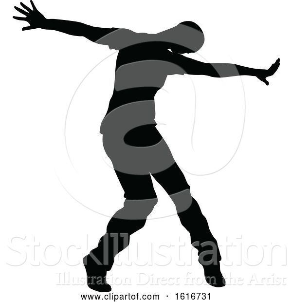 Vector Illustration of Break Dancer Silhouette