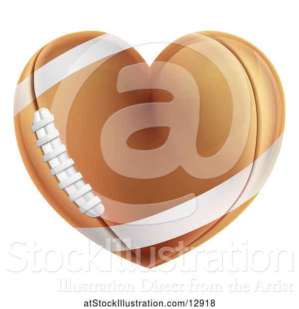 Vector Illustration of Brown American Football Heart