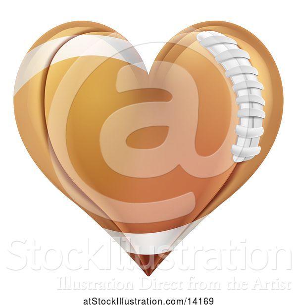 Vector Illustration of Brown American Football Heart