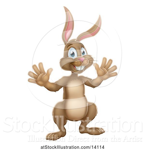 Vector Illustration of Brown Easter Bunny Rabbit