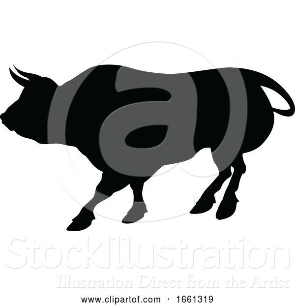 Vector Illustration of Bull Silhouette