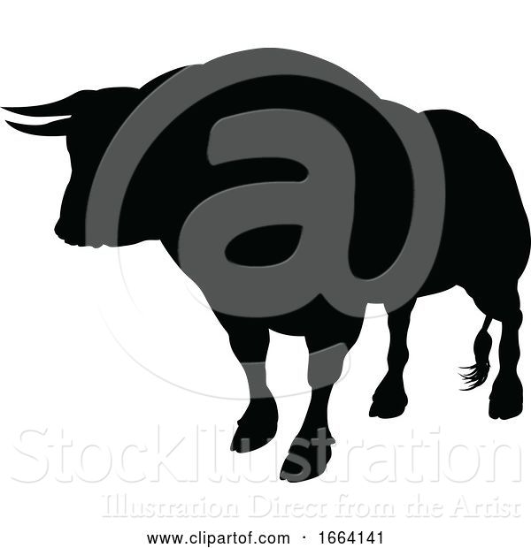 Vector Illustration of Bull Silhouette