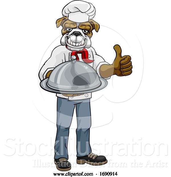 Vector Illustration of Bulldog Chef Mascot Character