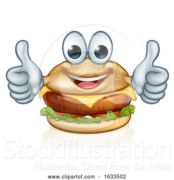 Vector Illustration of Burger Food Character Mascot