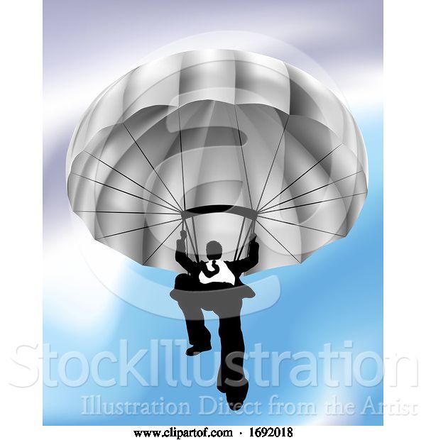 Vector Illustration of Business Man Parachuting Concept