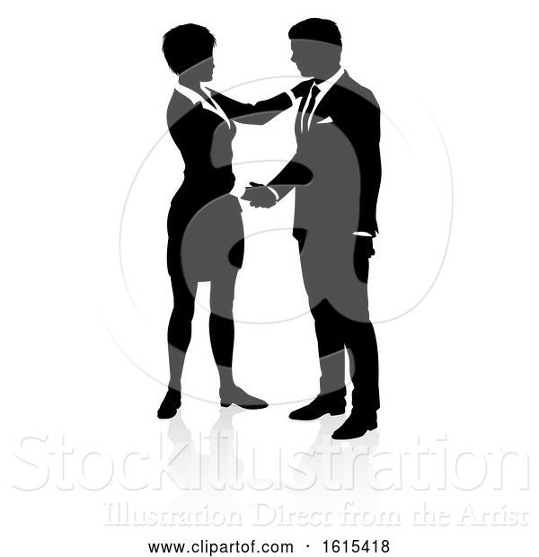 Vector Illustration of Business People Silhouette, on a White Background