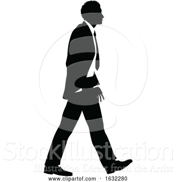 Vector Illustration of Business Person Silhouette