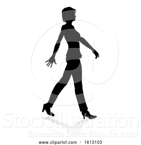 Vector Illustration of Business Person Silhouette, on a White Background