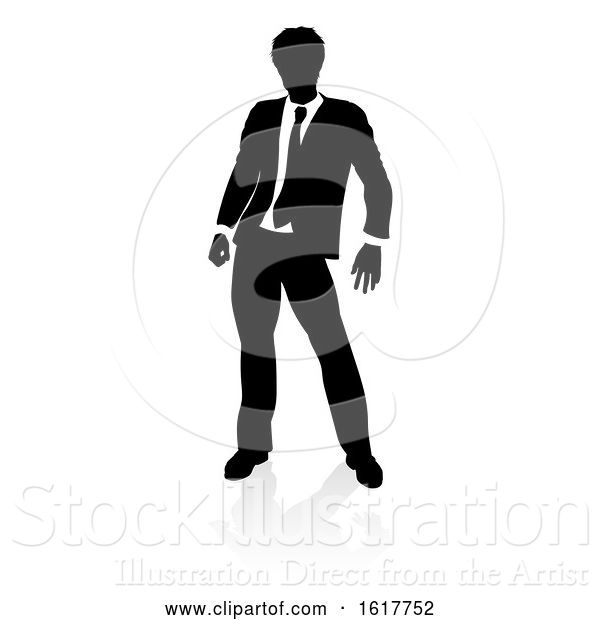 Vector Illustration of Business Person Silhouette, on a White Background