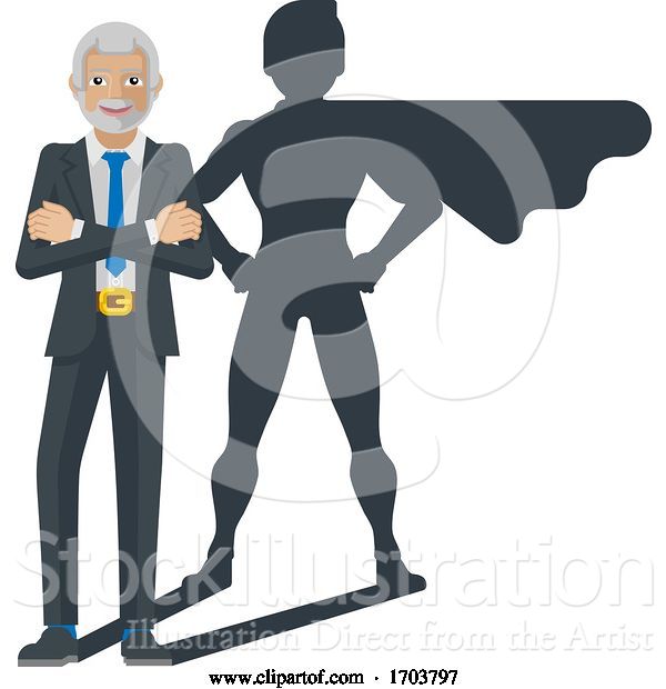 Vector Illustration of Business Person Super Hero Mascot