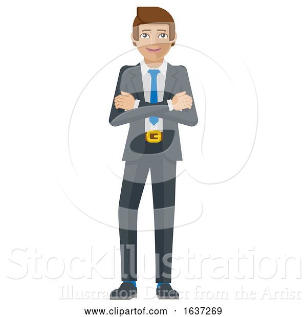 Vector Illustration of Businessman Character Mascot