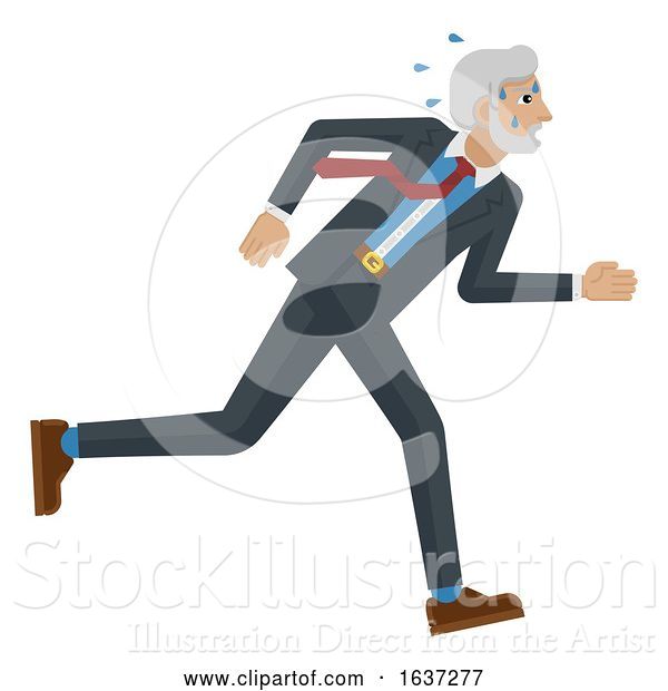 Vector Illustration of Businessman Stress Pressure Tired Running Concept