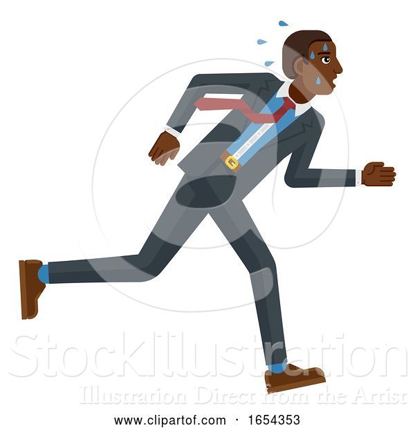 Vector Illustration of Businessman Stress Pressure Tired Running Concept