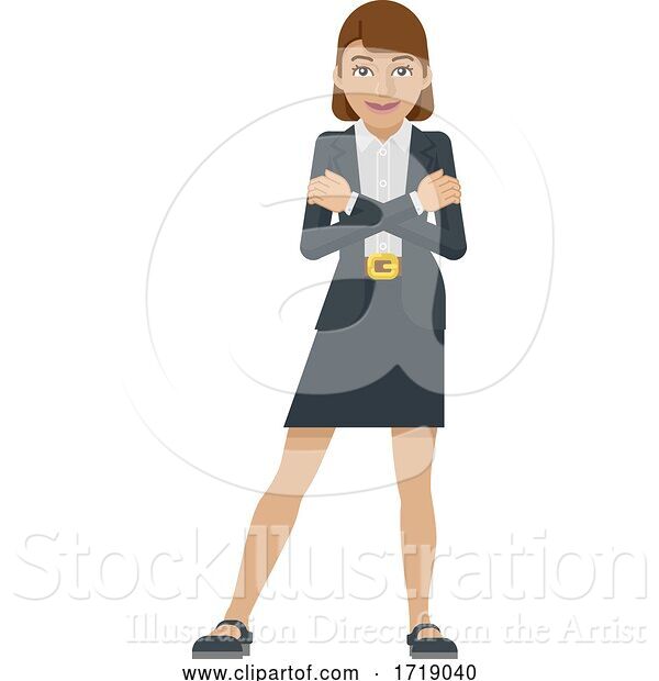 Vector Illustration of Businesswoman Mascot Concept