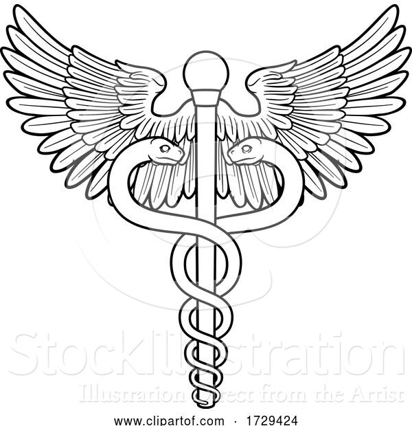 Vector Illustration of Caduceus Medical Doctor Symbol