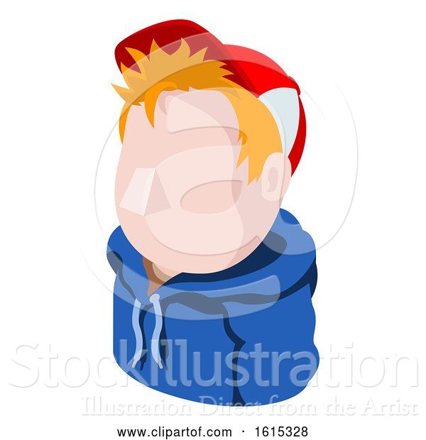 Vector Illustration of Cap Hoodie Guy Avatar People Icon