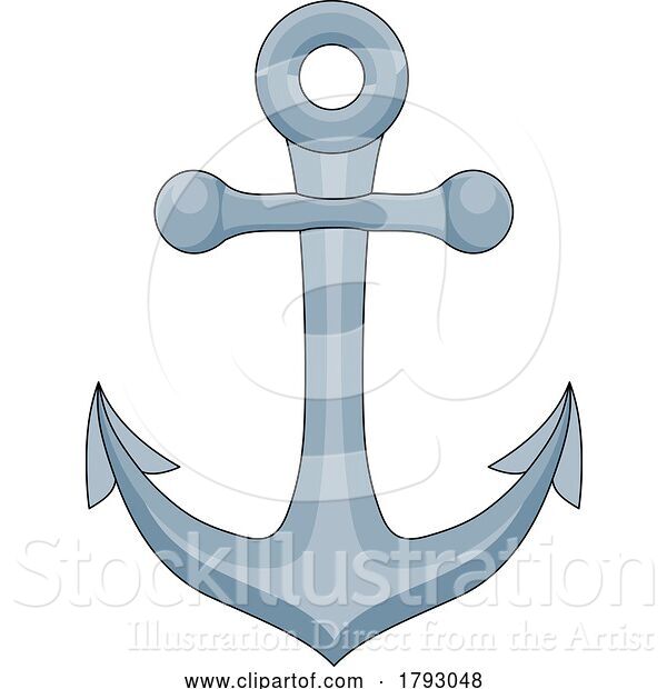 Vector Illustration of Cartoon Anchor Ship Boat Nautical Illustration