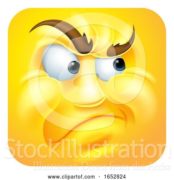 Vector Illustration of Cartoon Annoyed Emoji Emoticon Icon Character