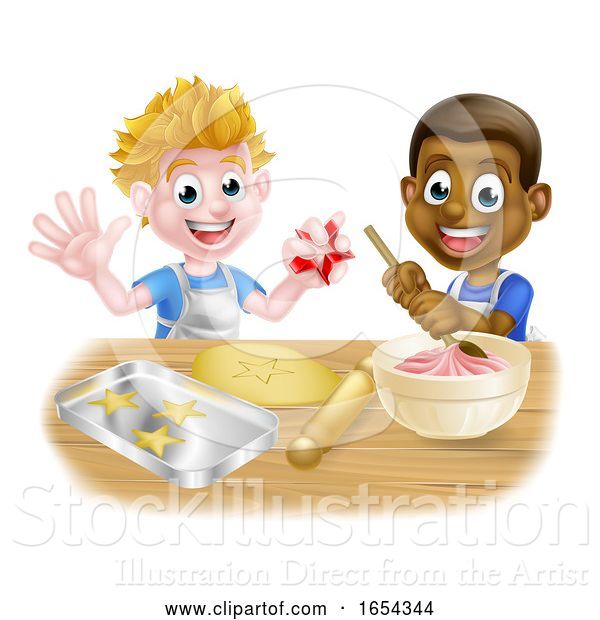 Vector Illustration of Cartoon Boy Bakers