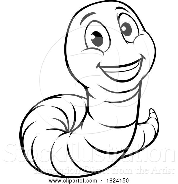 Vector Illustration of Cartoon Caterpillar Character