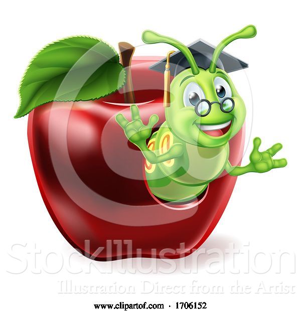 Vector Illustration of Cartoon Caterpillar Character