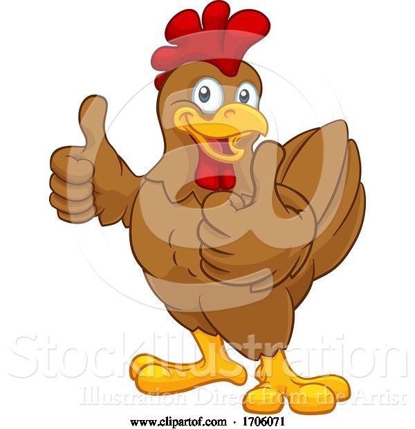 Vector Illustration of Cartoon Chicken Rooster Cockerel Character