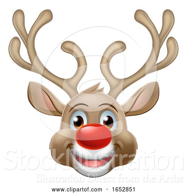 Vector Illustration of Cartoon Christmas Reindeer Character