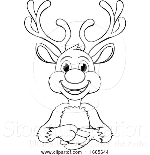 Vector Illustration of Cartoon Christmas Reindeer Character