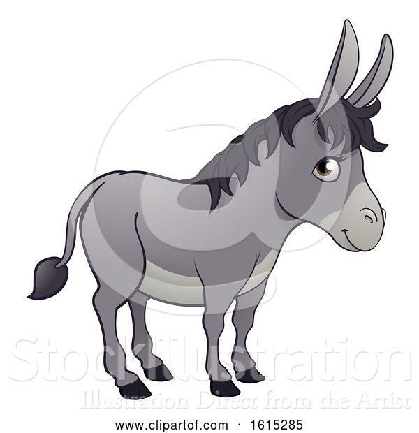 Vector Illustration of Cartoon Donkey Animal Character