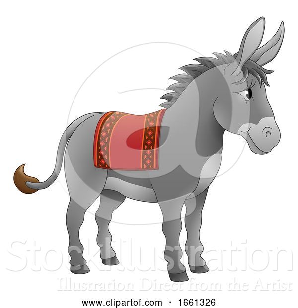 Vector Illustration of Cartoon Donkey Animal Character