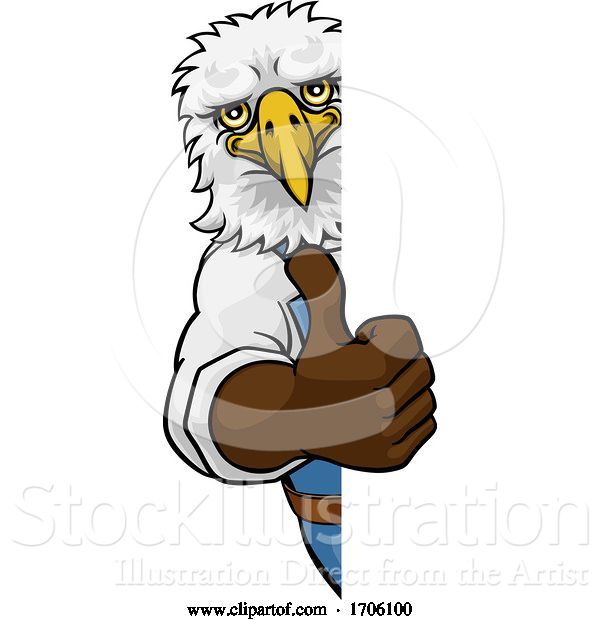 Vector Illustration of Cartoon Eagle Mascot Plumber Mechanic Handyman Worker