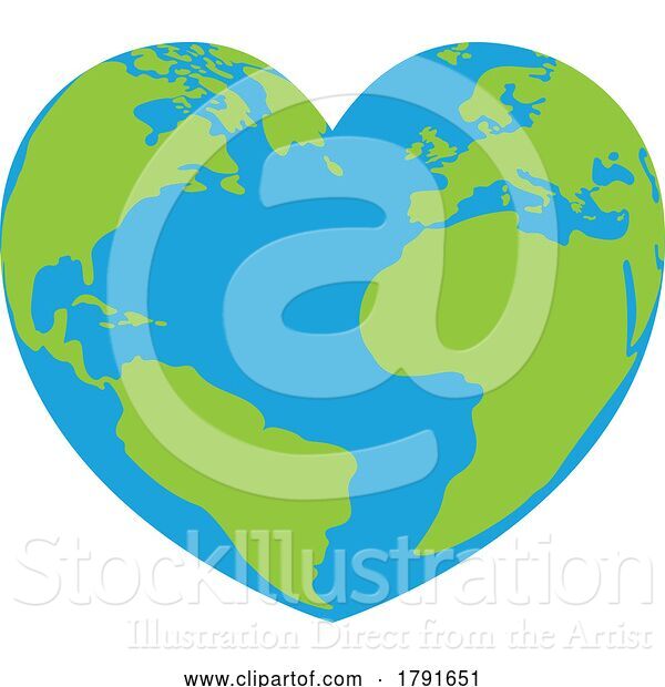Vector Illustration of Cartoon Earth Day Heart