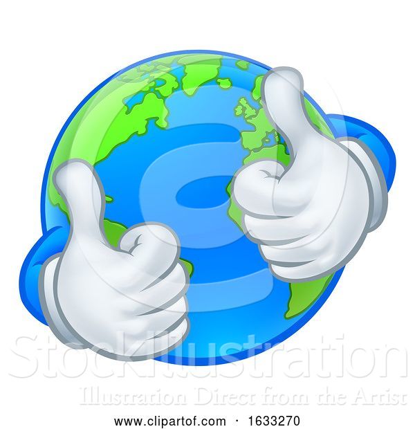 Vector Illustration of Cartoon Earth Globe World Mascot Character