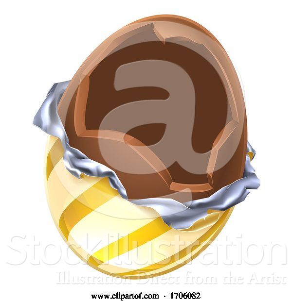 Vector Illustration of Cartoon Easter Egg Chocolate Broken Open