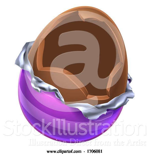 Vector Illustration of Cartoon Easter Egg Chocolate Broken Open